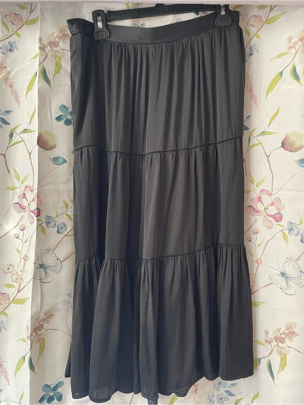 Nine West Black Tiered Maxi Skirt